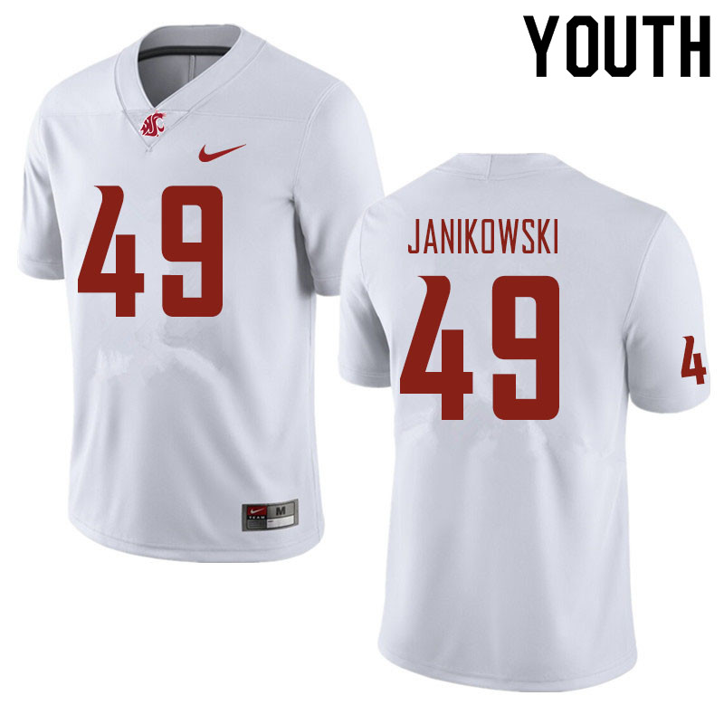 Youth #49 Dean Janikowski Washington State Cougars Football Jerseys Sale-White - Click Image to Close